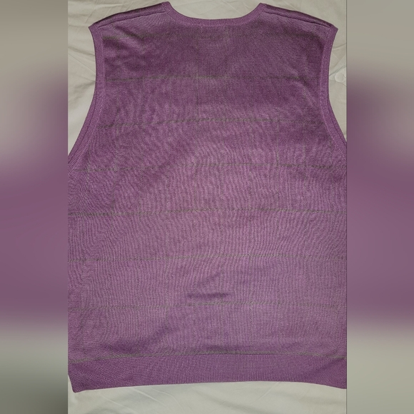 Paul Fredrick Lavender V-Neck Sweater Vest - Picture 5 of 10